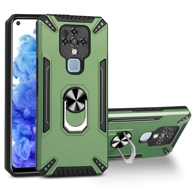 

For Tecno Camon 16 PC + TPU Protective Case with 360 Degrees Rotatable Ring Holder(Dark Green)