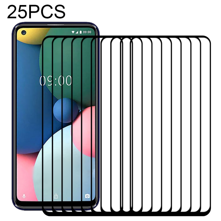 

For LG W41+ 25 PCS Full Glue Full Screen Tempered Glass Film