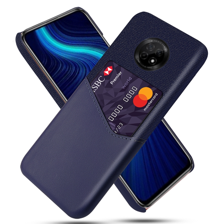 

For Huawei Enjoy 20 Plus 5G Cloth Texture PC + PU Leather Back Cover Shockproof Case with Card Slot(Blue)