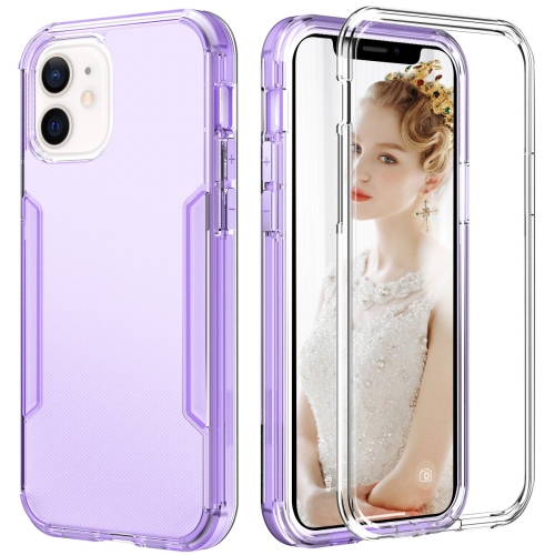 

3 in 1 Translucent Color Shockproof PC + TPU Protective Case For iPhone 13 mini(Purple)