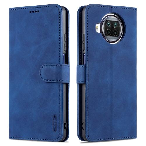 

For Xiaomi Redmi Note 9 Pro 5G AZNS Skin Feel Calf Texture Horizontal Flip Leather Case with Card Slots & Holder & Wallet(Blue)