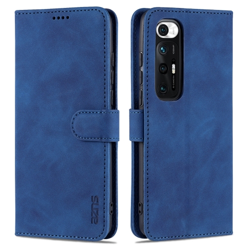 

For Xiaomi Mi 10S AZNS Skin Feel Calf Texture Horizontal Flip Leather Case with Card Slots & Holder & Wallet(Blue)