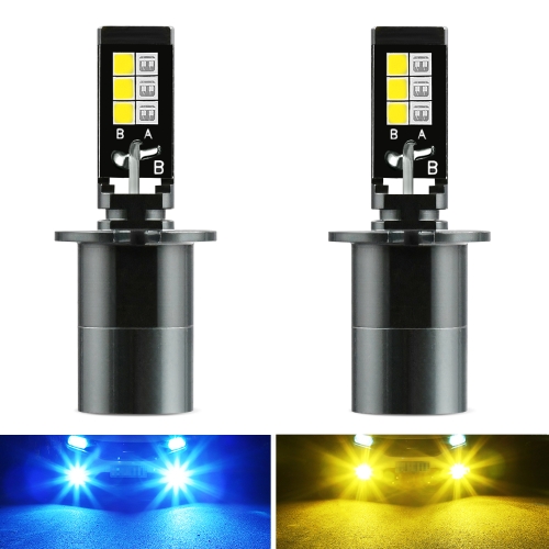 

2 PCS EV14 H7 DC9-32V / 3000LM / 30W / 8000K+3000K IP65 Car LED Double Color Fog Light with 12LEDs CSP Lamp Beads(Ice Blue Light + Amber Light)