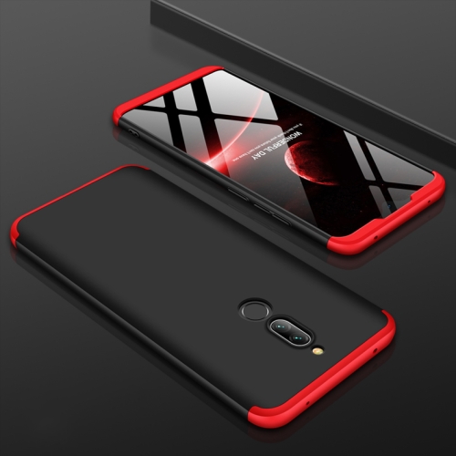 

For Xiaomi Redmi 8 GKK Three Stage Splicing Full Coverage PC Protective Case(Black Red)