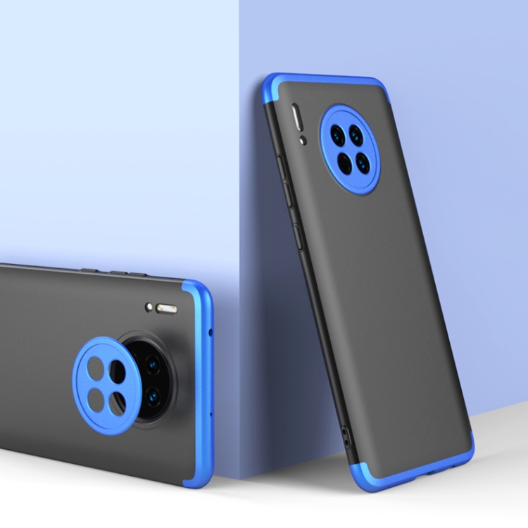 

For Huawei Mate 30 GKK Three Stage Splicing Full Coverage PC Protective Case(Black Blue)