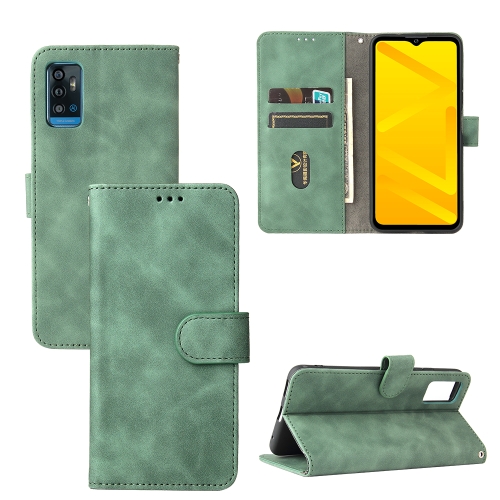 

For ZTE Blade A71 Solid Color Skin Feel Magnetic Buckle Horizontal Flip Calf Texture PU Leather Case with Holder & Card Slots & Wallet(Green)
