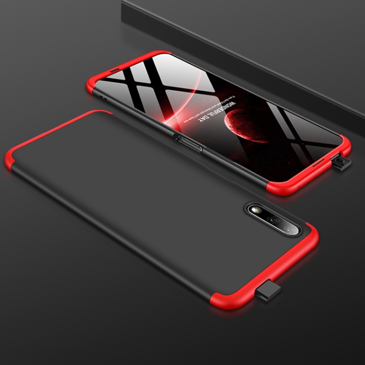 

For Huawei Honor 9X GKK Three Stage Splicing Full Coverage PC Protective Case(Black Red)