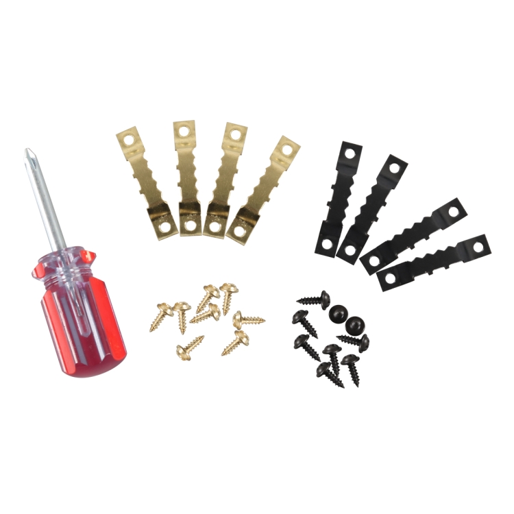 

A6303 600 in 1 RV High-bow Double-sided Serrated Hanger Hooks with Self-tapping Screws + Screwdriver(Gold + Black)