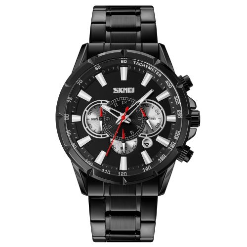 

SKMEI 9241 Men Calendar Stopwatch Stainless Steel Strap Quartz Watch(Black)