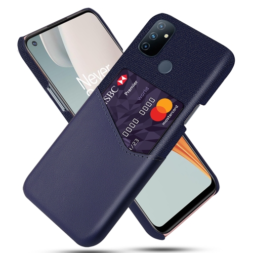 

For OnePlus Nord N100 Cloth Texture PC + PU Leather Back Cover Shockproof Case with Card Slot(Blue)