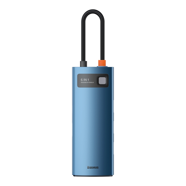 

Baseus Metal Gleam Series 6-in-1 Multifunctional Type-C HUB Docking Station(Blue)