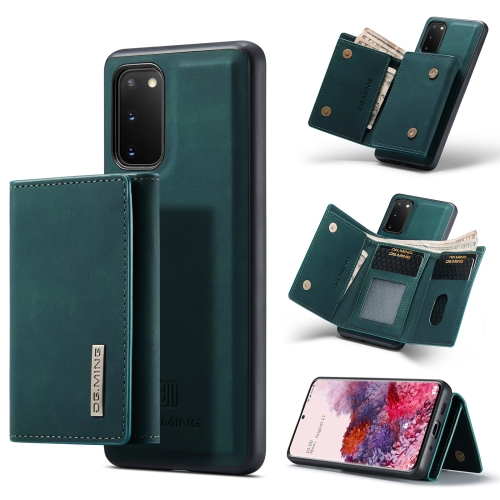 

For Samsung Galaxy S20 DG.MING M1 Series 3-Fold Multi Card Wallet + Magnetic Back Cover Shockproof Case with Holder Function(Green)