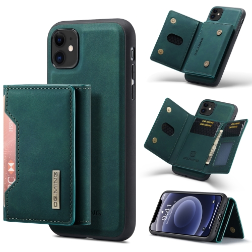 

DG.MING M2 Series 3-Fold Multi Card Bag + Magnetic Back Cover Shockproof Case with Wallet & Holder Function For iPhone 11(Green)