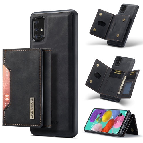 

For Samsung Galaxy A51 DG.MING M2 Series 3-Fold Multi Card Bag + Magnetic Back Cover Shockproof Case with Wallet & Holder Function(Black)