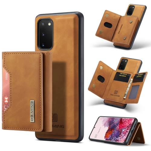 

For Samsung Galaxy S20 DG.MING M2 Series 3-Fold Multi Card Bag + Magnetic Back Cover Shockproof Case with Wallet & Holder Function(Brown)