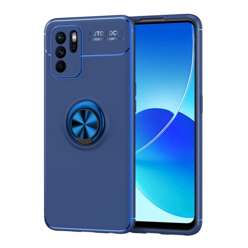 

For OPPO Reno6 Z Metal Ring Holder 360 Degree Rotating TPU Case(Blue)