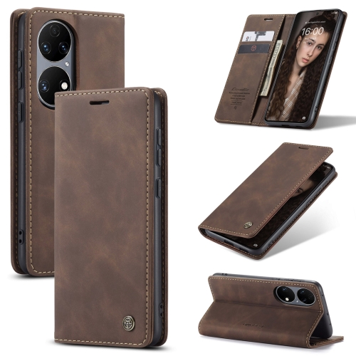 

CaseMe 013 Multifunctional Horizontal Flip Leather Case with Holder & Card Slot & Wallet For Huawei P50(Coffee)