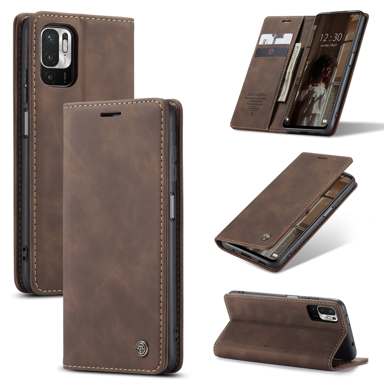 

CaseMe 013 Multifunctional Horizontal Flip Leather Case with Holder & Card Slot & Wallet For Xiaomi Redmi Note 10 5G(Coffee)