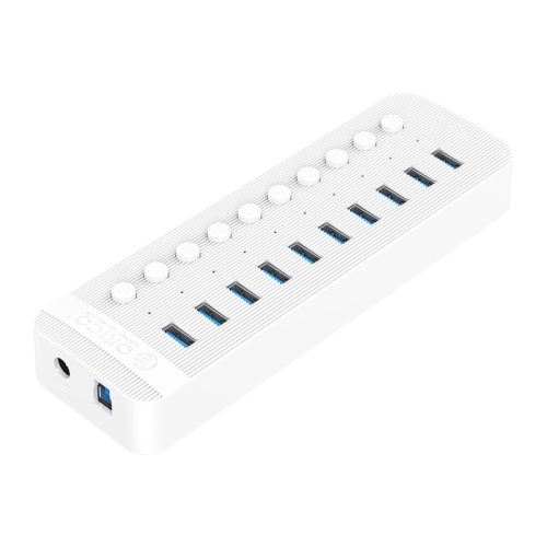 

ORICO CT2U3-10AB-WH 10 In 1 Plastic Stripes Multi-Port USB HUB with Individual Switches, US Plug(White)