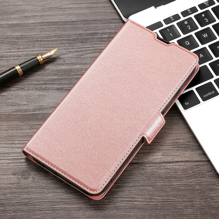 

For Samsung Galaxy S20 Ultra-thin Voltage Side Buckle PU + TPU Horizontal Flip Leather Case with Holder & Card Slot(Rose Gold)