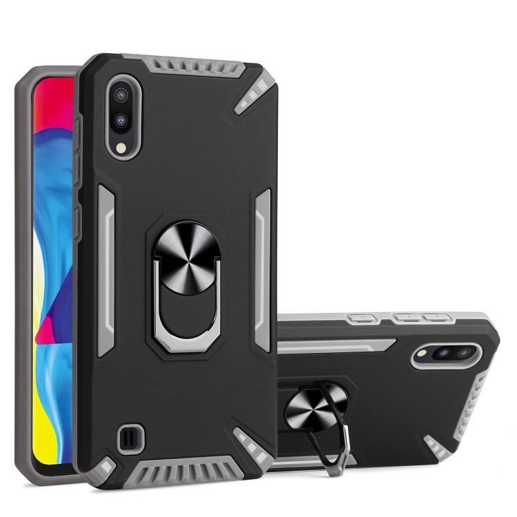 

For Samsung Galaxy M10 PC + TPU Protective Case with 360 Degrees Rotatable Ring Holder(Gray)