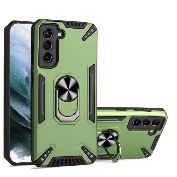 

For Samsung Galaxy S21+ 5G PC + TPU Protective Case with 360 Degrees Rotatable Ring Holder(Dark Green)