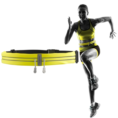 

MOMAX SR27Y XFIT Double Compartment Sports Waist Bag with Reflective Strip & Earphone Hole(Fluorescent Yellow)