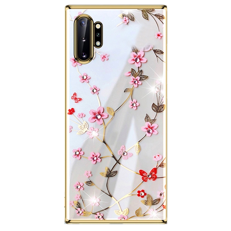 

For Galaxy Note 10 SULADA Flower Pattern Plating Diamond PC Protective Case(Gold)