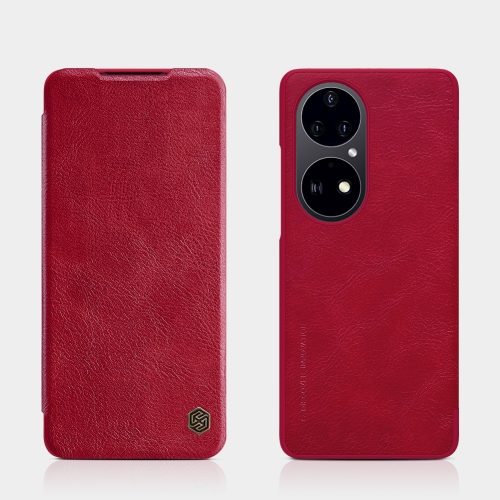 

For Huawei P50 Pro NILLKIN QIN Series Crazy Horse Texture Horizontal Flip Leather Case with Card Slot(Red)