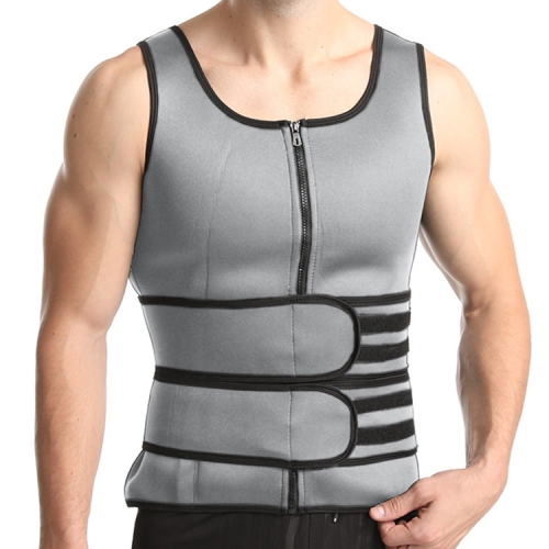 

Neoprene Men Sport Body Shapers Vest Waist Body Shaping Corset, Size:XXXL(Grey)