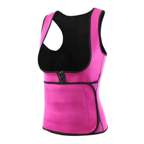 

Breasted Shapers Corset Sweat-wicking Waistband Body Shaping Vest, Size:XL(Rose Red)