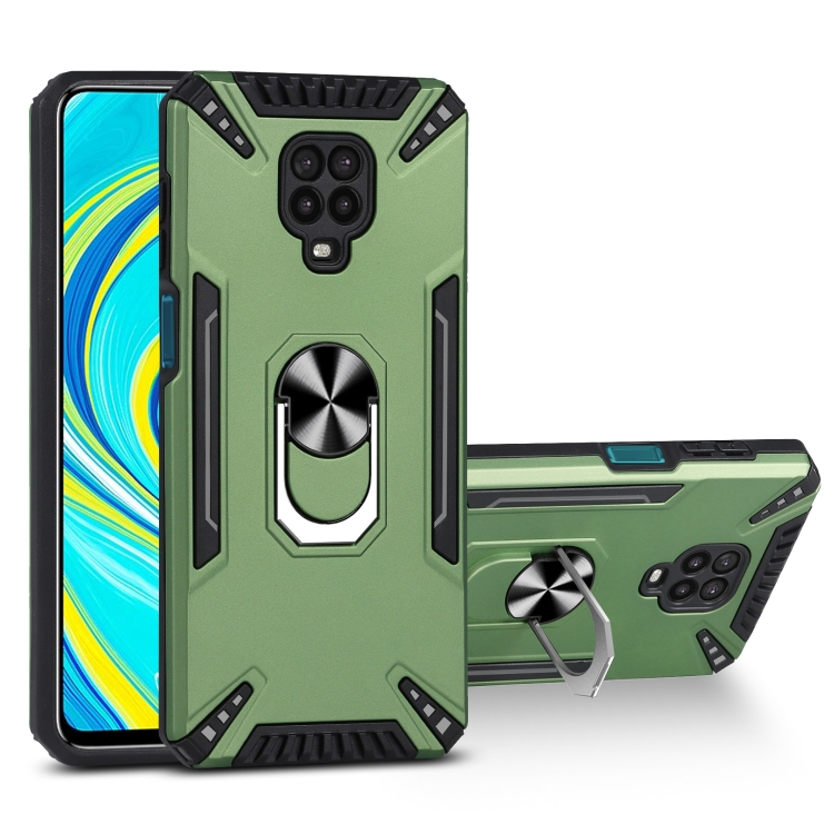 

For Xiaomi Redmi Note 9S PC + TPU Protective Case with 360 Degrees Rotatable Ring Holder(Dark Green)