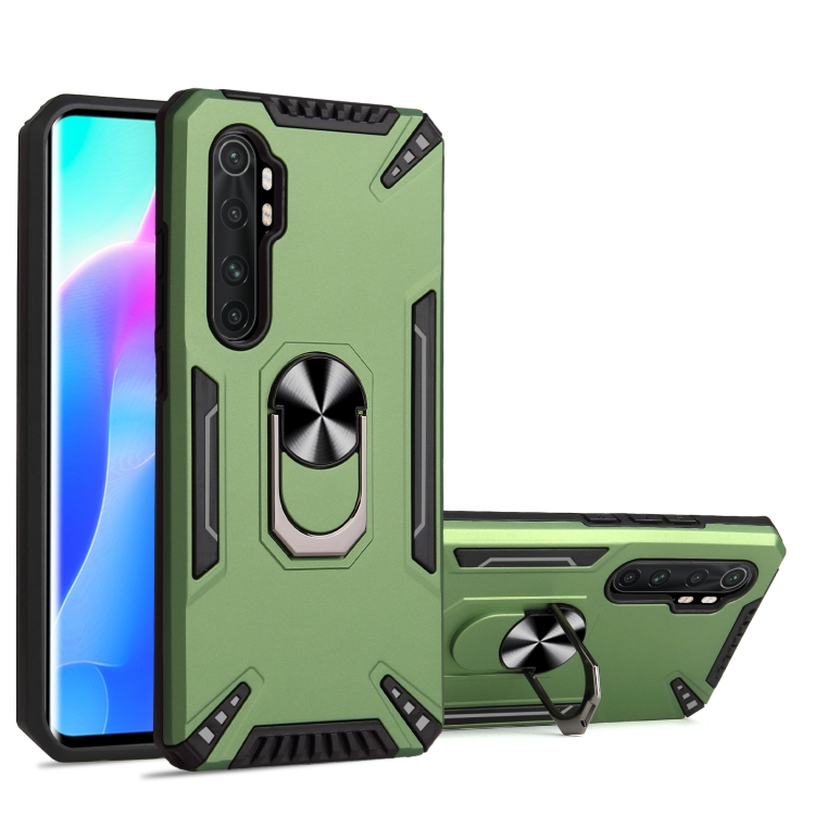 

For Xiaomi Mi Note 10 Lite PC + TPU Protective Case with 360 Degrees Rotatable Ring Holder(Dark Green)