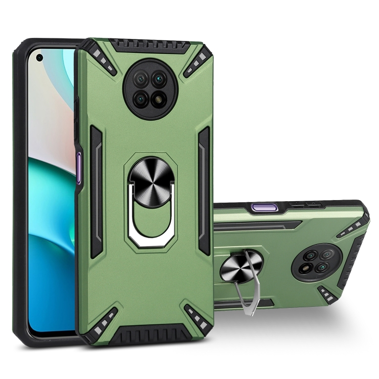 

For Xiaomi Redmi Note 9 5G PC + TPU Protective Case with 360 Degrees Rotatable Ring Holder(Dark Green)