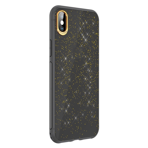

For iPhone XR SULADA Gold Foil TPU Plating Protective Case(Black)