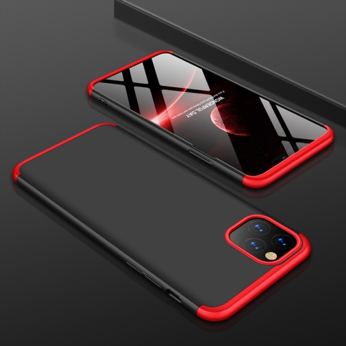 

For iPhone 11 GKK Three Stage Splicing Full Coverage PC Protective Case(Black Red)