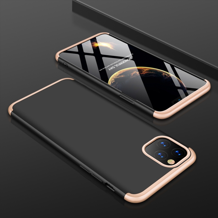 

For iPhone 11 Pro Max GKK Three Stage Splicing Full Coverage PC Protective Case(Black Gold)