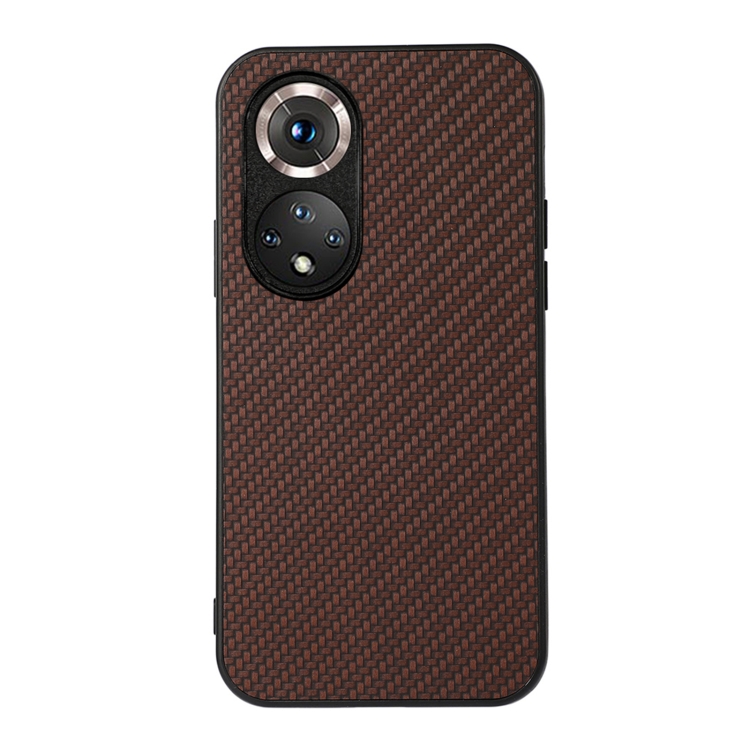 

For Honor 50 Pro Accurate Hole Carbon Fiber Texture Shockproof Case(Brown)