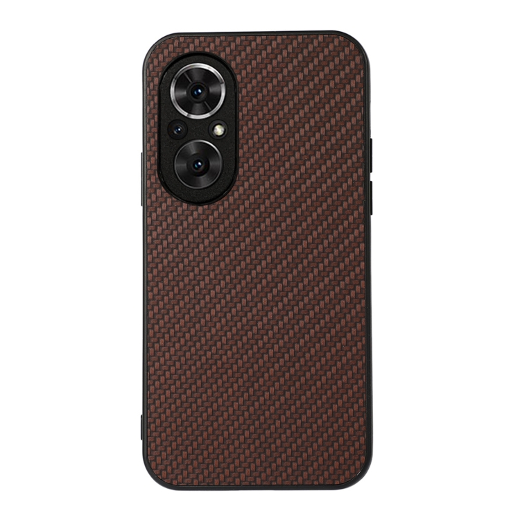 

For Honor 50 SE Accurate Hole Carbon Fiber Texture Shockproof Case(Brown)