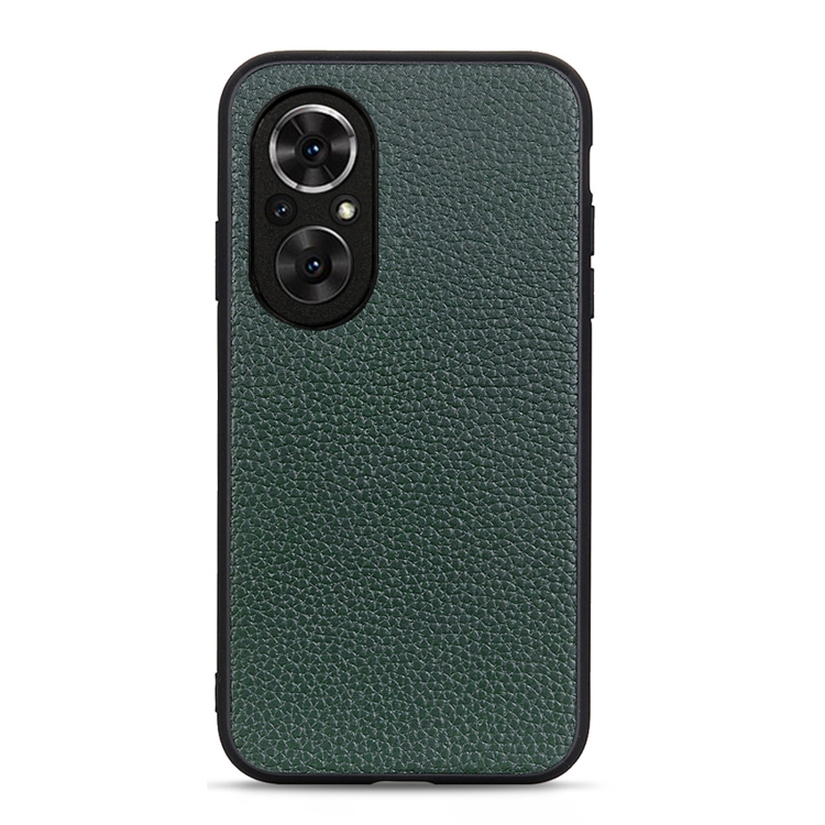 

For Honor 50 SE Accurate Hole Litchi Texture Leather Shockproof Case(Green)