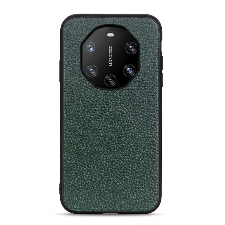 

For Huawei Mate 40 RS Accurate Hole Litchi Texture Leather Shockproof Case(Green)