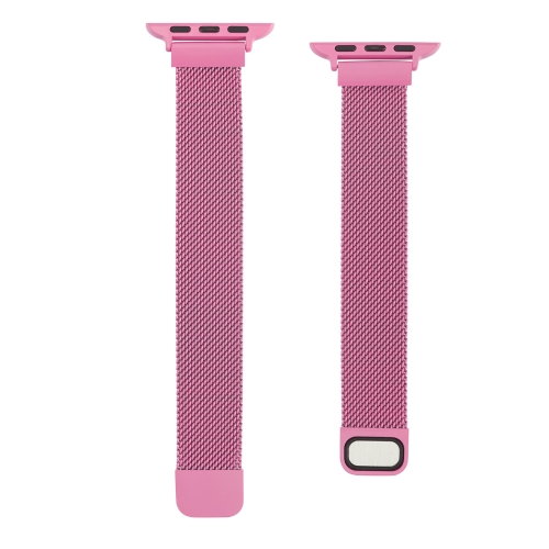 

Small Waist Dual Section Milan Replacement Watchband For Apple Watch Series 6 & SE & 5 & 4 44mm / 3 & 2 & 1 42mm(Rose Red)