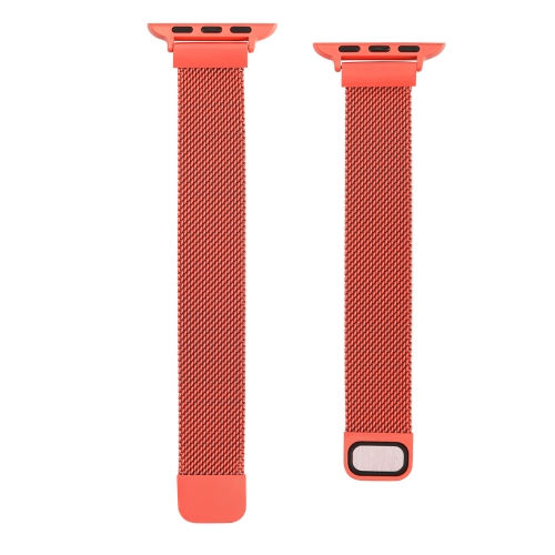 

Small Waist Dual Section Milan Replacement Watchband For Apple Watch Series 7 45mm / 6 & SE & 5 & 4 44mm / 3 & 2 & 1 42mm(Orange)