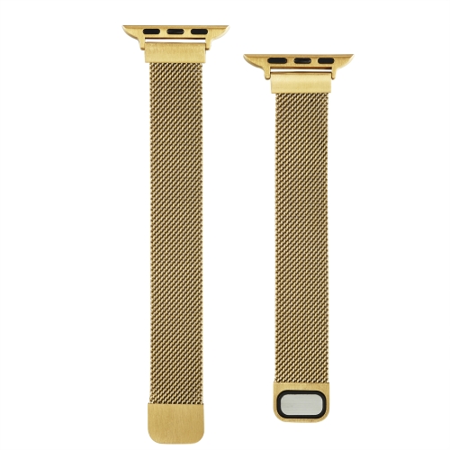 

Small Waist Dual Section Milan Replacement Watchband For Apple Watch Series 6 & SE & 5 & 4 40mm / 3 & 2 & 1 38mm(Gold)