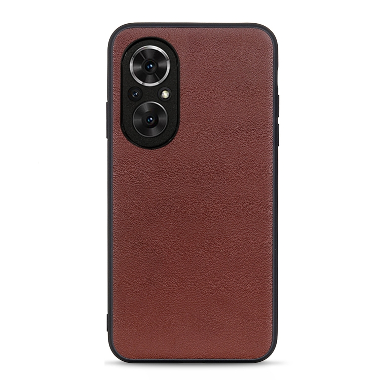 

For Honor 50 SE Accurate Hole Sheep Texture Leather Shockproof Case(Brown)