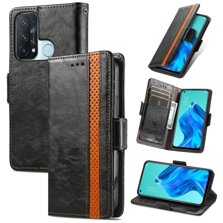 

For OPPO Reno 5A CaseNeo Business Splicing Dual Magnetic Buckle Horizontal Flip PU Leather Case with Holder & Card Slots & Wallet(Black)