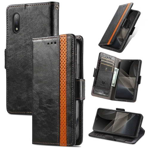 

For Sony Xperia Ace II CaseNeo Business Splicing Dual Magnetic Buckle Horizontal Flip PU Leather Case with Holder & Card Slots & Wallet(Black)
