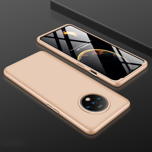 

For OnePlus 7T GKK Three Stage Splicing Full Coverage PC Protective Case(Gold)