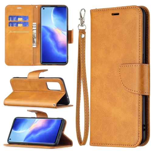 

For OPPO Reno5 5G Retro Lambskin Texture Pure Color Horizontal Flip PU Leather Case with Holder & Card Slots & Wallet & Lanyard(Yellow)