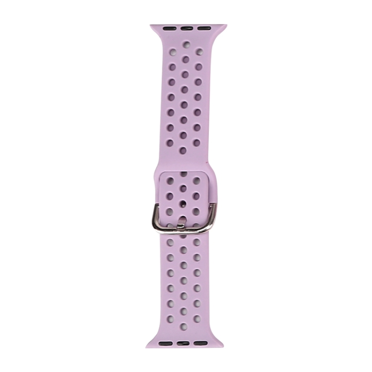 

Silicone Replacement Watchband For Apple Watch Series 6 & SE & 5 & 4 40mm / 3 & 2 & 1 38mm(Purple)